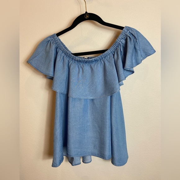 Rebecca Minkoff Blue Ruffled Blouse - Picture 2 of 9